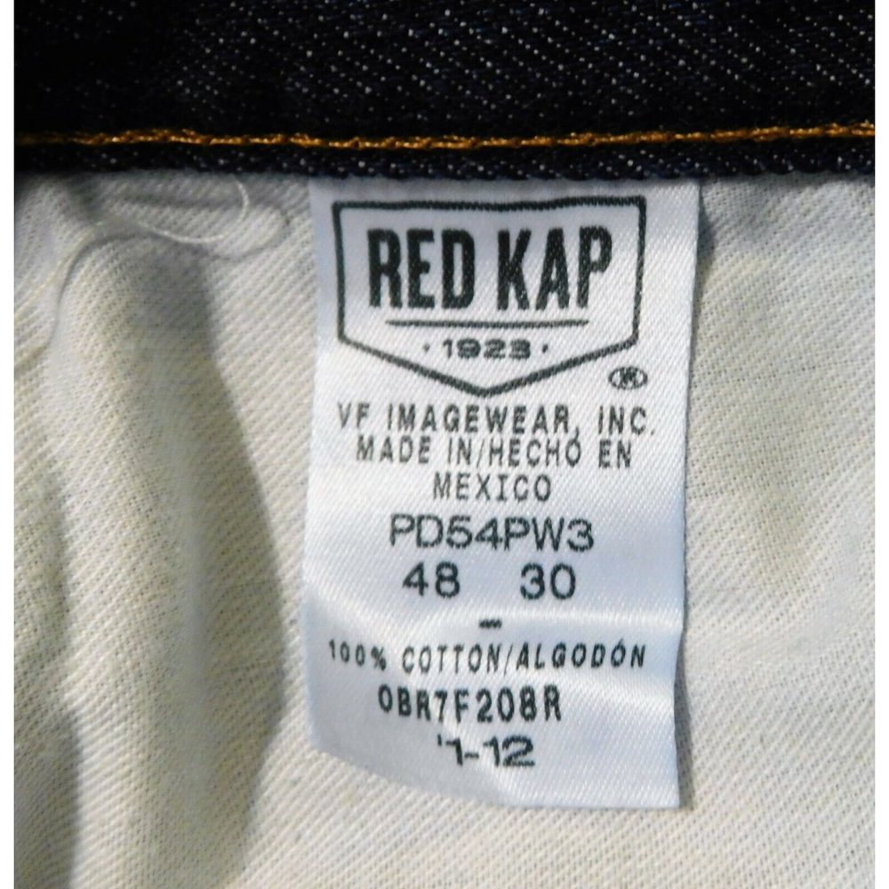 Red Kap Jeans 48x30 Actual L 29 Dark Blue Denim 100% Cotton - Picture 9 of 9